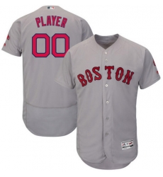 Men Women Youth All Size Custom Boston Red Sox Flex Base White Baseball Jersey Grey