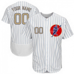 Men Women Youth Toddler All Size Chicago Cubs White Gold Program Customized Flexbase New Design Jersey