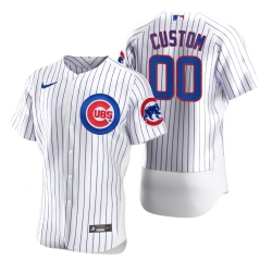 Men Women Youth Toddler Chicago Cubs Custom Nike White Strips Stitched MLB Flex Base Jersey