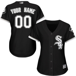 Men Women Youth All Size Chicago White Sox Majestic Black Home Cool Base Custom Jersey