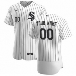 Men Women Youth Toddler Chicago Ｗhite Sox White Strips Custom Nike MLB Flex Base Jersey