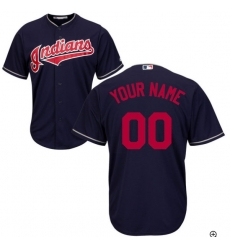 Men Women Youth All Size Cleveland Indians Custom Cool Base Jersey Black 3