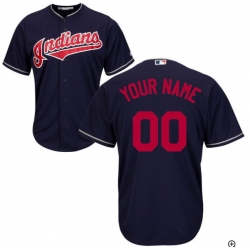 Men Women Youth All Size Cleveland Indians Custom Cool Base Jersey Black 3