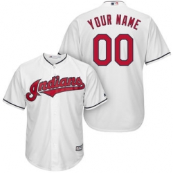Men Women Youth All Size Cleveland Indians Custom Cool Base Jersey White 3