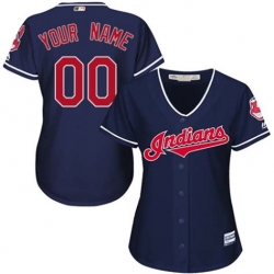 Men Women Youth All Size Cleveland Indians Majestic Navy Home Cool Base Custom Jersey