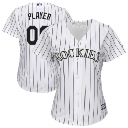Men Women Youth All Size Colorado Rockies Majestic White Home Cool Base Custom Jersey