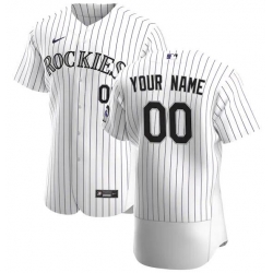 Men Women Youth Toddler Colorado Rockies White Strips Custom Nike MLB Flex Base Jersey