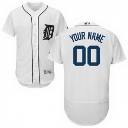 Men Women Youth All Size Detroit Tigers Majestic Road Flex Base Authentic Collection Custom Jersey White