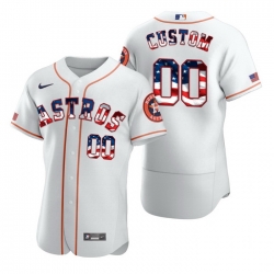 Men Women Youth Toddler Houston Astros White US Flag Fashion Custom Nike MLB Flex Base Jersey