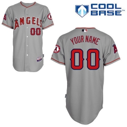 Men Women Youth All Size Los Angeles Angels Customized Cool Base Jersey Grey 3