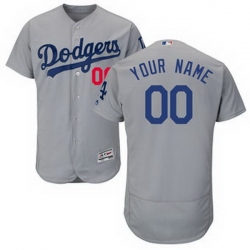Men Women Youth All Size Los Angeles Dodgers Majestic Alternate Flex Base Authentic Collection Custom Jersey Road Gray