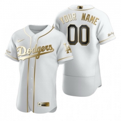 Men Women Youth Toddler All Size Los Angeles Dodgers Custom Nike White Stitched MLB Flex Base Golden Edition Jersey
