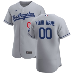 Men Women Youth Toddler Los Angeles Dodgers Gray Custom Royal Flex Base Stitched Jersey