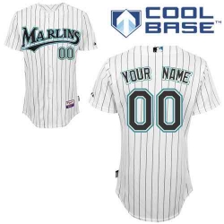 Men Women Youth All Size Florida Miami Marlins Custom Cool Base Jersey White
