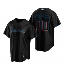 Men Women Youth Toddler All Size Miami Marlins Custom Nike Black Stitched MLB Cool Base Jersey