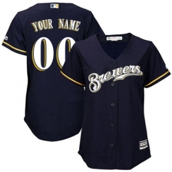 Men Women Youth All Size Milwaukee Brewers Custom Cool Base Navy Jersey