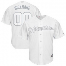 Men Women Youth Toddler All Size Milwaukee Brewers Majestic 2019 Players Weekend Cool Base Roster Custom White Jersey