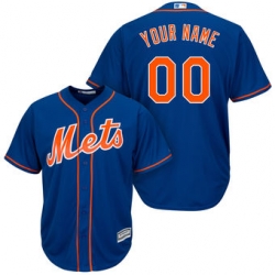 Men Women Youth All Size New York Mets Majestic Royal Cool Base Custom Jersey Blue 3
