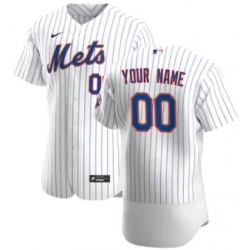 Men Women Youth Toddler New York Mets White Strips Custom Nike MLB Flex Base Jersey