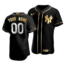 Men Women Youth All Size New York Yankees Custom 00 Golden Edition Black Authentic Jersey