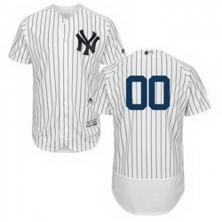 Men Women Youth All Size New York Yankees Majestic Home White Navy Flex Base Authentic Collection Custom Jersey