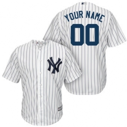 Men Women Youth All Size New York Yankees Majestic White Navy Home Cool Base Custom Jersey