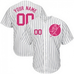 Men Women Youth Toddler All Size New York Yankees White Customized Pink Logo Cool Base New Design Jersey