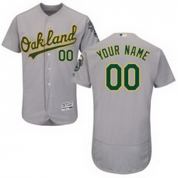 Men Women Youth All Size Oakland Athletics Majestic Road Gray Flex Base Authentic Collection Custom Jersey