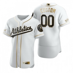 Men Women Youth Toddler All Size Oakland Athletics Custom Nike White Stitched MLB Flex Base Golden Edition Jersey