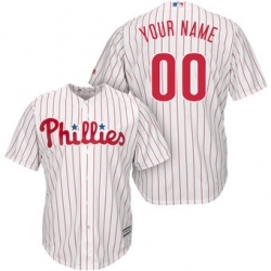 Men Women Youth All Size Philadelphia Phillies Majestic White Red Home Cool Base Custom Jersey 3