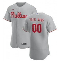 Men Women Youth Toddler Philadelphia Phillies Gray Custom Nike MLB Flex Base Jersey