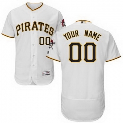 Men Women Youth All Size Pittsburgh Pirates Majestic Home White Flex Base Authentic Collection Custom Jersey