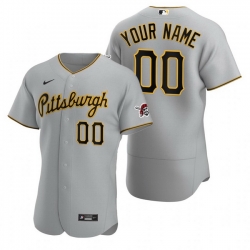Men Women Youth Toddler All Size Pittsburgh Pirates Custom Nike Gray Stitched MLB Flex Base 2020 Road Jersey