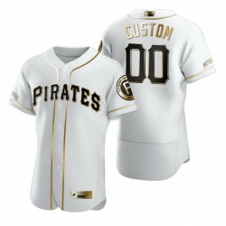 Men Women Youth Toddler All Size Pittsburgh Pirates Custom Nike White Stitched MLB Flex Base Golden Edition Jersey