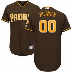 Men Women Youth All Size San Diego Padres Majestic Brown Alternate Flex Base Authentic Collection Custom Jersey