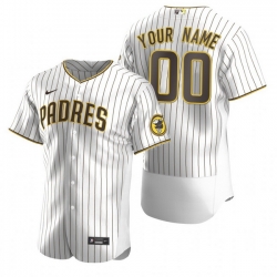 Men Women Youth Toddler All Size San Diego Padres Custom Nike White Brown Stitched MLB Flex Base Jersey