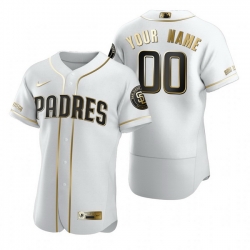 Men Women Youth Toddler All Size San Diego Padres Custom Nike White Stitched MLB Flex Base Golden Edition Jersey