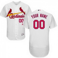 Men Women Youth All Size St Louis St.Louis Cardinals Majestic Home White Flex Base Authentic Collection Custom Jersey