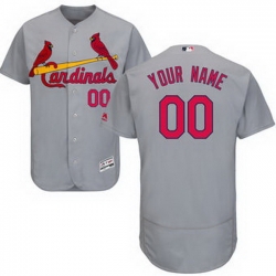 Men Women Youth All Size St Louis St.Louis Cardinals Majestic Road Gray Flex Base Authentic Collection Custom Jersey