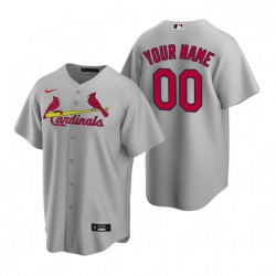 Men Women Youth Toddler All Size St. Louis St.Louis Cardinals Custom Nike Gray Stitched MLB Cool Base Road Jersey