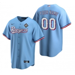Men Texas Rangers Active Player Custom Blue 2023 World Series Stitched Baseball Jersey