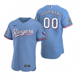 Men Women Youth Toddler All Size Texas Rangers Custom Nike Light Blue Stitched MLB Flex Base Jersey
