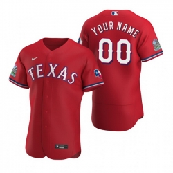 Men Women Youth Toddler All Size Texas Rangers Custom Nike Scarlet Stitched MLB Flex Base Jersey