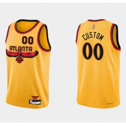 Men Women Youth Toddler Atlanta Hawks Active Player Custom 2021 22 75th Anniversary Yellow City Edition Stitched Jersey