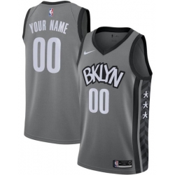 Men Women Youth Toddler Brooklyn Nets Custom Gray Nike NBA Stitched Jersey
