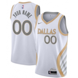 Men Women Youth Toddler Dallas Mavericks Custom White Gold Nike NBA Stitched Jersey