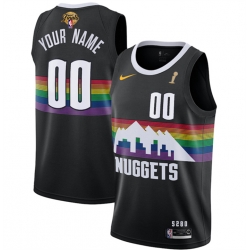 Men Denver Nuggets Active Player Custom Black 2023 Finals Champions City Edition Stitched Basketball Jersey