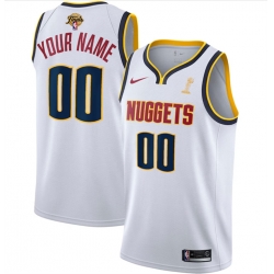 Men Denver Nuggets Active Player Custom White 2023 Finals Champions Association Edition Stitched Basketball Jersey