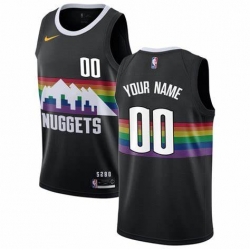 Men Women Youth Toddler Denver Nuggets Black Rainbow Custom Nike NBA Stitched Jersey