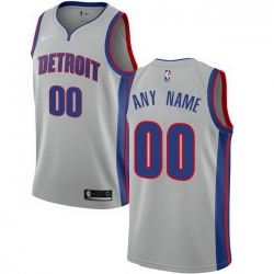 Men Women Youth Toddler All Size Nike Detroit Pistons Customized Authentic Silver NBA Statement Edition Jersey
